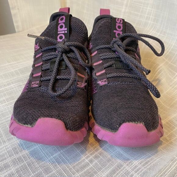 Adidas Kids Kaptir Flow Style IH9905 Size 2.5 Aurora Black Purple Burst Blue - Picture 4 of 9